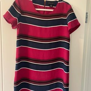Fuschia and Navy stripe short Dress